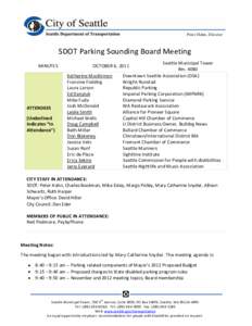 Peter Hahn, Director  SDOT Parking Sounding Board Meeting MINUTES  ATTENDEES