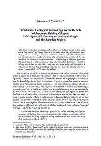 Johannes H. WILHELM *  Traditional Ecological Knowledge in the Beliefs