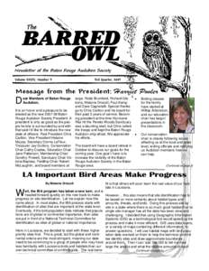 The  Newsletter of the Baton Rouge Audubon Society Volume XXXIV, Number 3