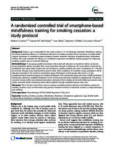 A randomized controlled trial of smartphone-based mindfulness training for smoking cessation: a study protocol