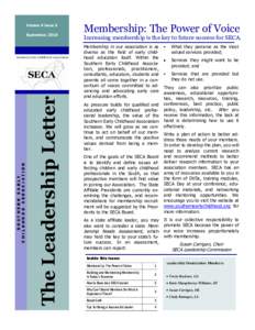 Volume 4 Issue 5  The Leadership Letter SOUTHERN EARLY CHILDHOOD ASSOCIATION