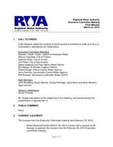 Regional Water Authority Executive Committee Meeting Final Minutes March 25, .