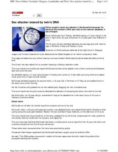 Biometrics / DNA / Paisley / DNA profiling / Renfrewshire / Renfrew / Elderslie / Subdivisions of Scotland / Government of Scotland / Geography of the United Kingdom