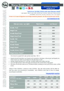 Microsoft Word - MARSA SHAGRA EGYPTIAN-RESIDENT PRICE LIST- LE-2016.docx