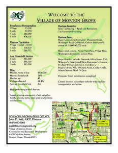 W ELCOME TO THE V ILLAGE OF M ORTON G ROVE Population—Demographics Village: 23,500 1-mile: