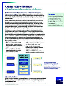 Charles River Wealth Hub  A Single Interface for Communicating with Sponsors Asset management firms face ongoing pressure to increase productivity and improve decision support while pursuing growth strategies such as ass