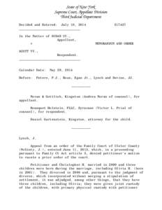 State of New York Supreme Court, Appellate Division Third Judicial Department Decided and Entered: July 10, 2014 ________________________________ In the Matter of SUSAN UU.,