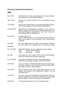 Chronik der Fachhochschule Stralsund  1995