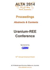 Proceedings Abstracts & Contents Uranium-REE Conference Sponsored by