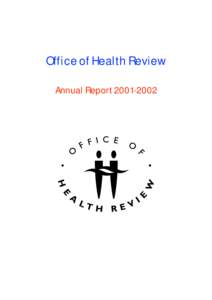 Office of Health Review Annual Report[removed] Table of Contents Statement of Compliance