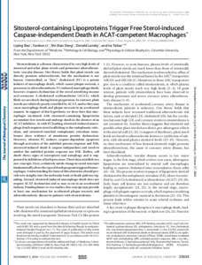 THE JOURNAL OF BIOLOGICAL CHEMISTRY VOL. 281, NO. 44, pp–33649, November 3, 2006 © 2006 by The American Society for Biochemistry and Molecular Biology, Inc. Printed in the U.S.A. Sitosterol-containing Lipoprote