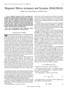IEEE TRANSACTIONS ON MAGNETICS, VOL. 39, NO. 5, NOVEMBERMagnetic Micro-Actuators and Systems (MAGMAS) Orphée Cugat, Jérôme Delamare, and Gilbert Reyne