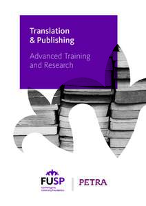 Translation & Publishing Advanced Training and Research  San Pellegrino