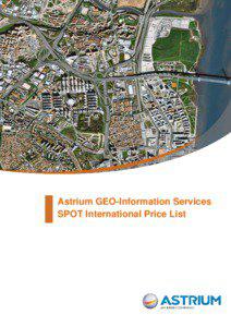 Astrium GEO-Information Services SPOT International Price List