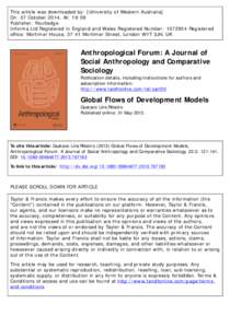 This article was downloaded by: [University of Western Australia] On: 07 October 2014, At: 19:09 Publisher: Routledge Informa Ltd Registered in England and Wales Registered Number: [removed]Registered office: Mortimer Hou