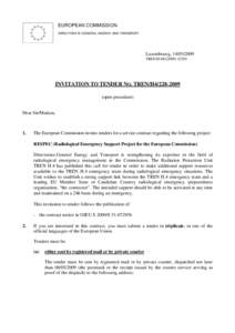 Disaster preparedness / Emergency management / Humanitarian aid / Occupational safety and health / Call for bids / European Community Urgent Radiological Information Exchange / Business / Commerce / Safety