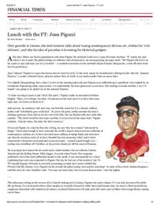 [removed]Home Arts  Lunch with the FT: Jean Pigozzi - FT.com