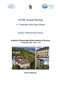 SCOR Annual MeetingSeptember 2016, Sopot, Poland Session - Polish Oceanic Science  Institute of Oceanology Polish Academy of Sciences