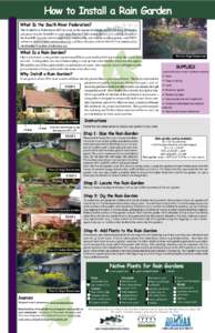 hoto by orinne How to Install a Rain Garden What Is the South River Federation? The South River Federation (SRF) is a non-profit organization dedicated to restoring, protecting