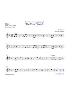 Sheet Music from www.mfiles.co.uk  The First Nowell Main: Oboe, Flute, Violin,