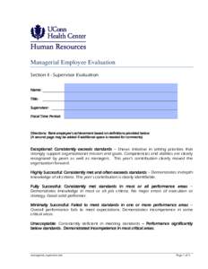 Managerial/Confidential Employee Evaluation