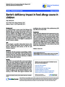 Pakholchuk Clinical and Translational Allergy 2015, 5(Suppl 1):O17 http://www.ctajournal.com/content/5/S1/O17 ORAL PRESENTATION  Open Access