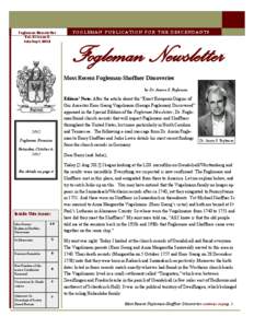 Fogleman Newsletter Vol. XI Issue II July-Sept. 2012