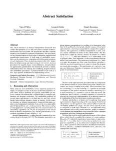 Order theory / Philosophical logic / Predicate logic / Deduction / Formal methods / Entailment / Abstract interpretation / First-order logic / Galois connection / Mathematics / Logic / Mathematical logic