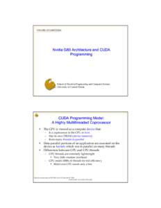 Microsoft PowerPoint - Nvidia G80 Architecture and CUDA Programming