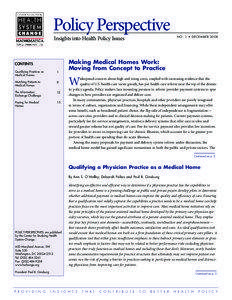 Policy Perspective Insights into Health Policy Issues