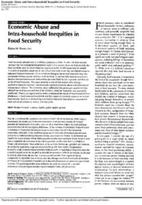 Economic Abuse and Intra-household Inequities in Food Security Elaine M Power Canadian Journal of Public Health; May/Jun 2006; 97, 3; ProQuest Nursing & Allied Health Source pg[removed]Reproduced with permission of the cop