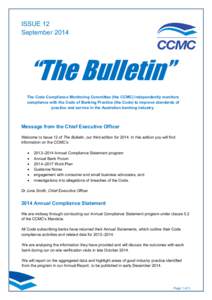 CCMC Quarterly Bulletin 12 - September 2014