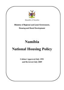 Republic of Namibia  Ministry of Regional and Local Government, Housing and Rural Development  Namibia
