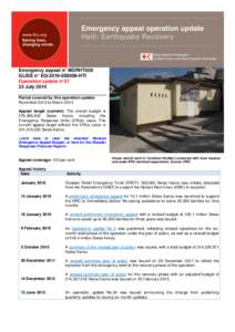 Emergency appeal operation update Haiti: Earthquake Recovery Emergency appeal n° MDRHT008 GLIDE n° EQ[removed]HTI Operation update n°37