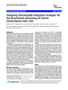 Cell biology / Developmental biology / Cell therapy / Mesenchymal stem cell / Cell culture / Stem cell / Cellular differentiation / Downstream processing / Biology / Biotechnology / Stem cells