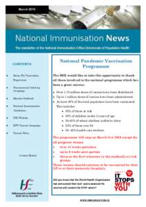 March[removed]National Pandemic Vaccination Programme •