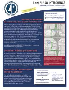 I[removed]I-35W INTERCHANGE Fact Sheet 4 - Transitway Evaluation Results January 2014 heet 5 : Fact Svaluation