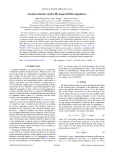 PHYSICAL REVIEW B 90, [removed]Josephson junction ratchet: The impact of finite capacitances Jakub Spiechowicz,1 Peter H¨anggi,2,3 and Jerzy Łuczka1,4 1