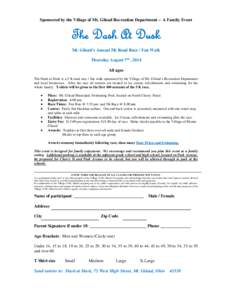 Microsoft Word - 5 K Road Race Entry Form 2014