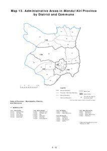 Map 13. Administrative Areas in Mondul Kiri Province by District and Commune