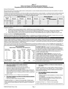 2016–17 Carta a los Grupos Familiares (Escuelas Públicas) Programa nacional de almuerzos escolar/Programa de Desayuno Escolar Estimado Padre/Guardián: Esta carta les informa como sus hijos pueden obtener comida gratu