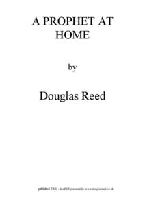 A PROPHET AT HOME by Douglas Reed