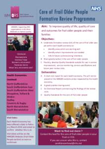 Care of Frail Older People Formative Review Programme WMQRS: Supporting NHS organisations in the West Midlands to improve quality