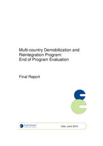 Multi-country Demobilization and Reintegration Program: End of Program Evaluation Final Report