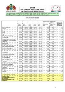 REPUBLIC OF THE GAMBIA  DRAFT THE GAMBIA PRODUCER PRICE INDEX (PPI) SEPTEMBER 2010