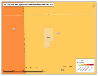 ´  2013 Poverty Rate by Census Block for Archer, Nebraska Area NE-92