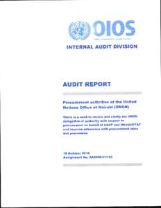 Audit of Procurement activities at the United Nations Office at Nairobi (UNON)