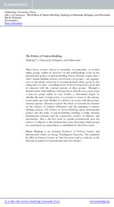 Cambridge University Press[removed]0 - The Politics of Nation-Building: Making Co-Nationals, Refugees, and Minorities Harris Mylonas Frontmatter More information