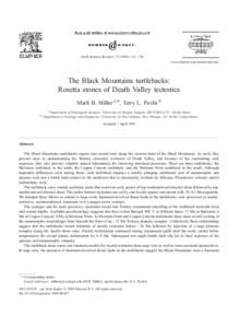 Earth-Science Reviews[removed] – 138 www.elsevier.com/locate/earscirev The Black Mountains turtlebacks: Rosetta stones of Death Valley tectonics Marli B. Miller a,*, Terry L. Pavlis b