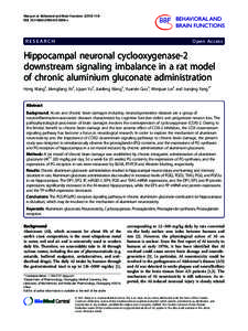 Hippocampal neuronal cyclooxygenase-2 downstream signaling imbalance in a rat model of chronic aluminium gluconate administration